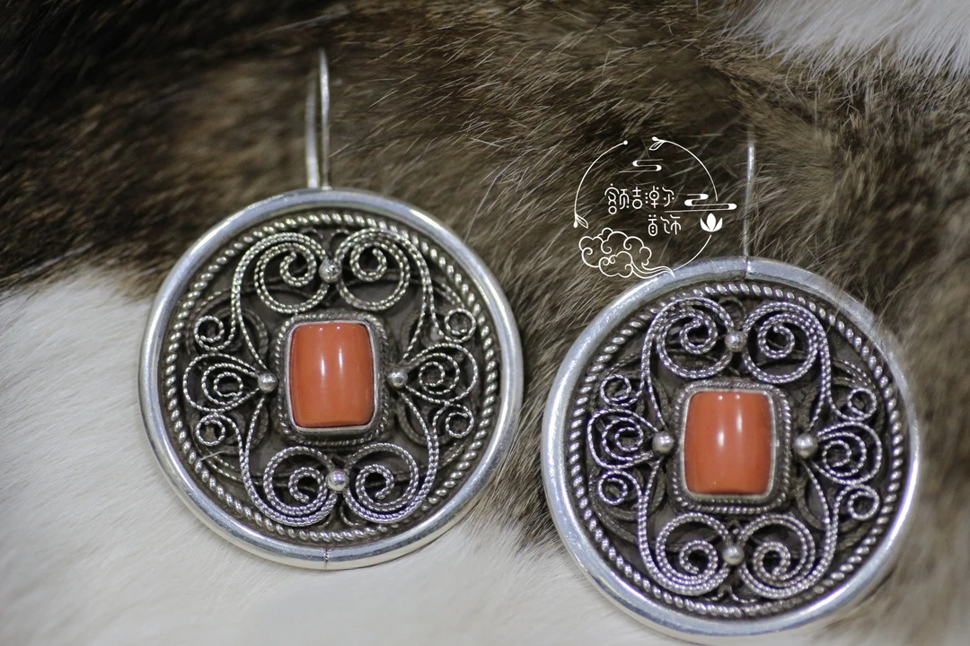 足银耳饰 旭日原创设计手工纯银耳环耳坠耳饰耳钩1800