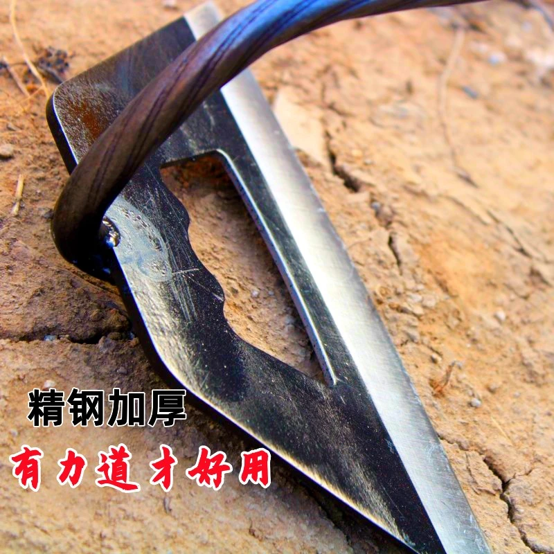 锰钢锄头长柄锄草菜刀锄松土锄草开荒空心锄头农用神器除草工具