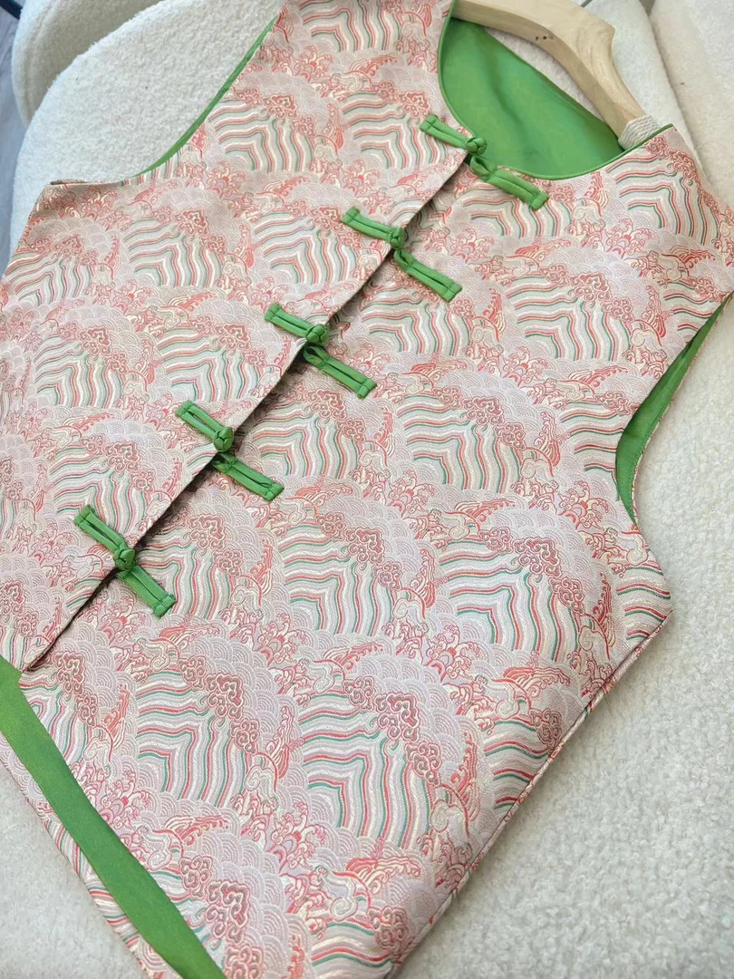 加莉新中式【感恩回馈】粉色东方元素马甲 分码