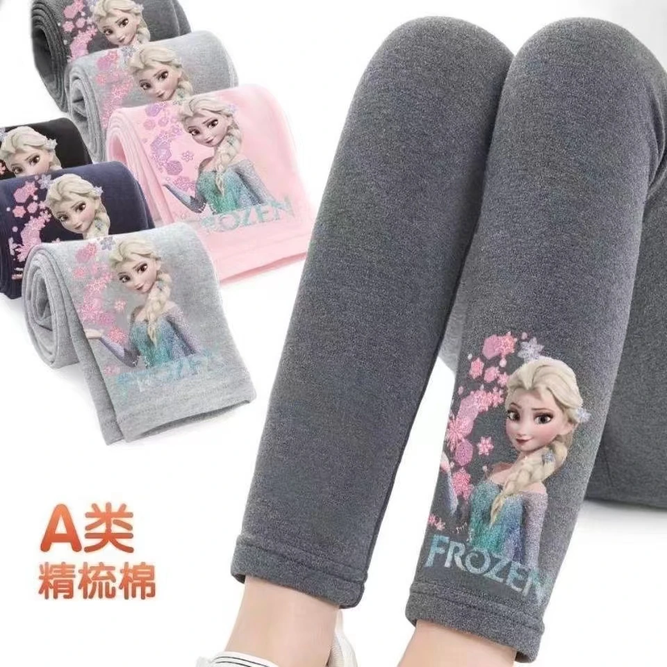 女童打底裤春秋款新款中小童爱莎公主小女孩裤子儿童外穿洋气裤子