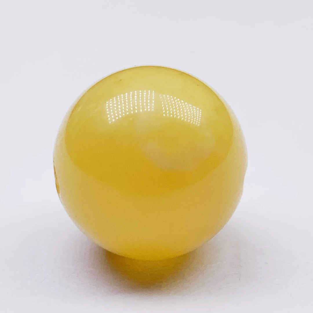文玩好物蜜蜡圆珠文玩星月配饰配珠鸡油黄单珠（多样性发货一颗）