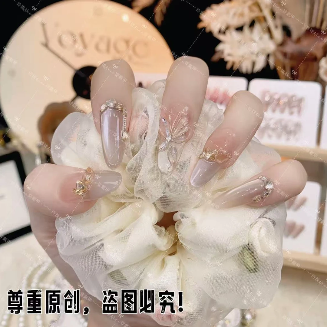 【枯叶蝶】猫眼蝴蝶光疗美甲显白穿戴甲百搭款