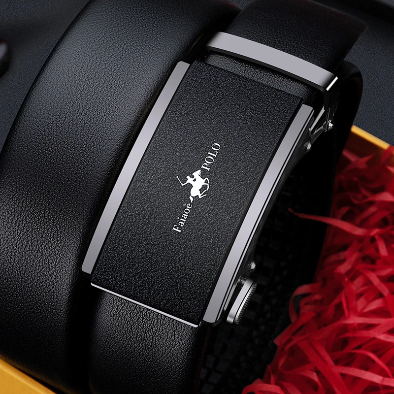 小牛皮男士皮带自动扣真皮腰带男款潮流休闲商务百搭青中年裤带