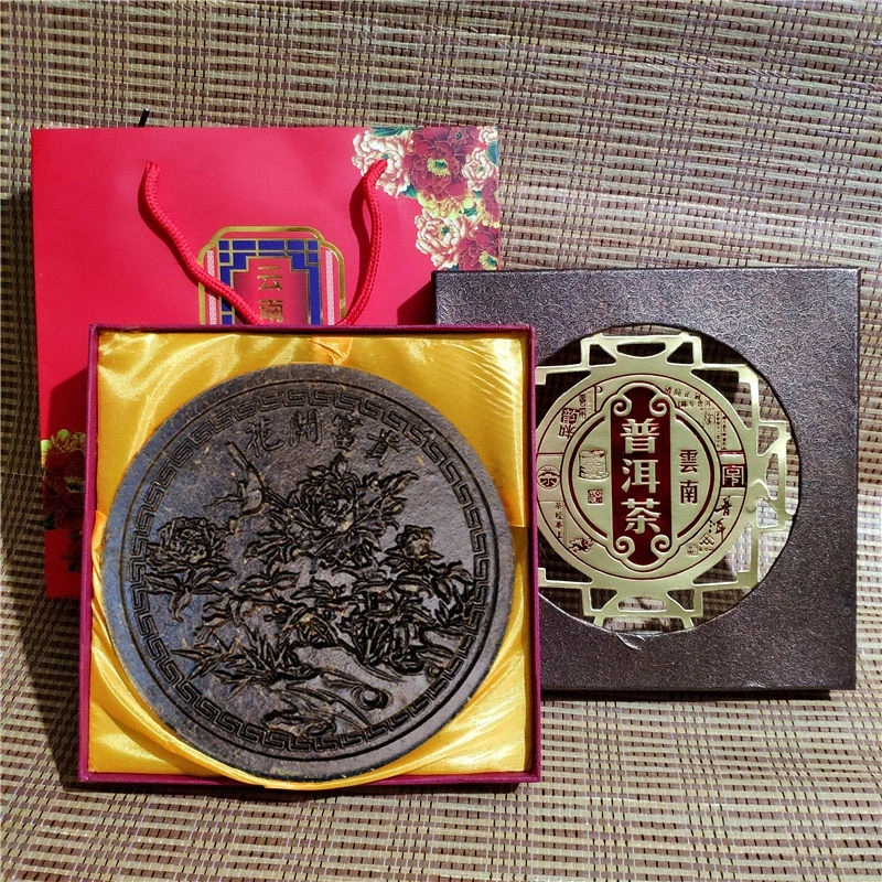 家和万事兴礼盒装普洱茶生茶工艺品茶雕摆件祝福礼品茶创意纪念品