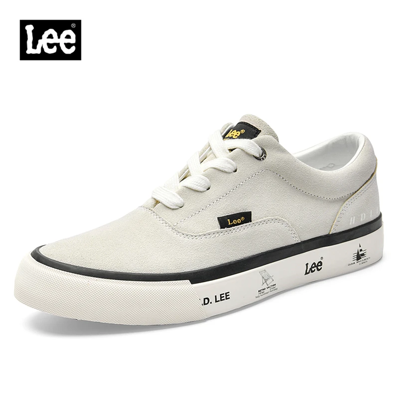 Lee男士小白鞋板鞋时尚百搭透气低帮秋季印花底潮流男舒适休闲鞋