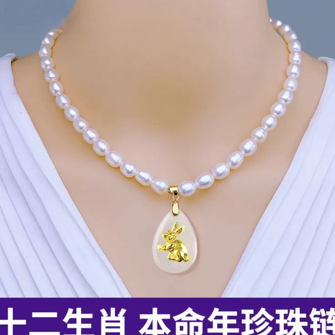 非金属仿珍珠项链 100真珠项链真品高档真珠天然项链送婆婆送妈妈