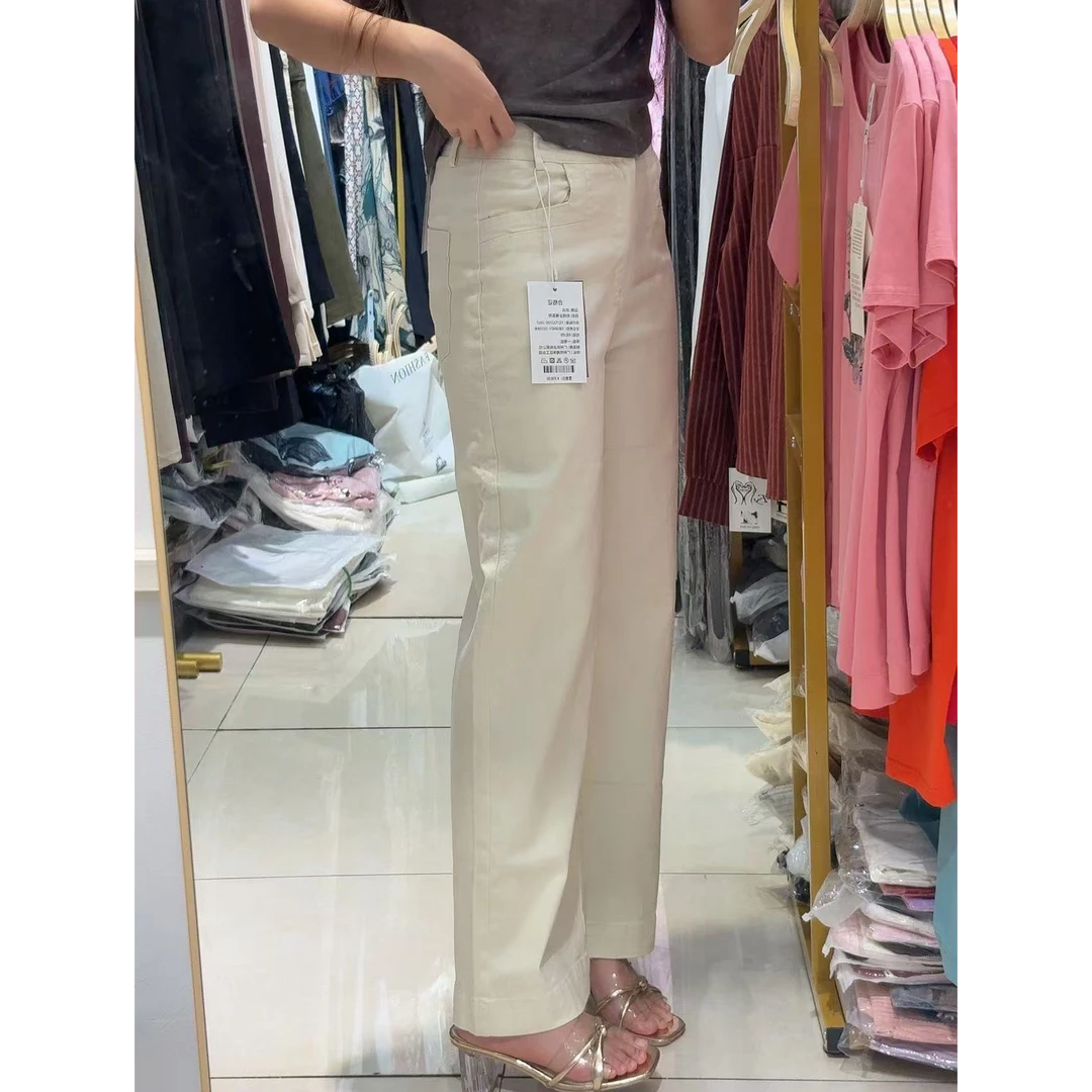 牛仔直筒裤女2024年新款高腰垂感时尚显瘦阔腿裤子简约休闲裤百搭