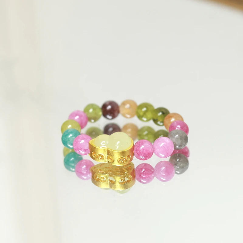 天然碧玺小葫芦戒指 多样性发一 H2790