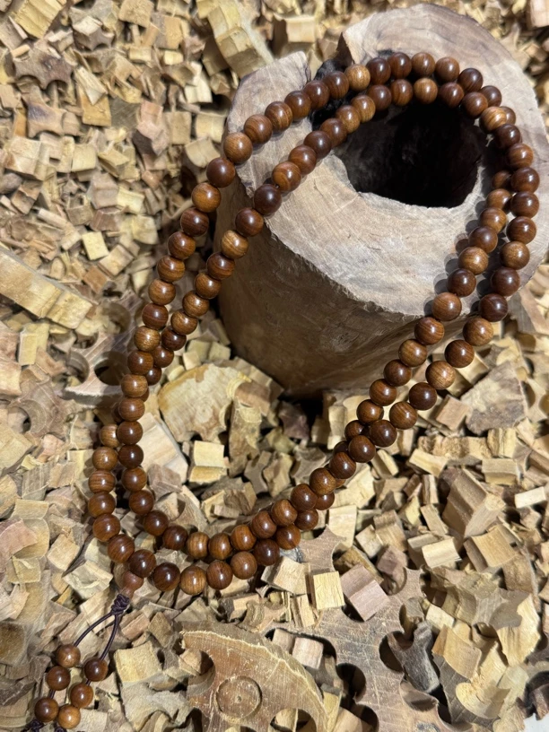 老山檀香横纹系列8mm(108颗)虎皮纹沉水