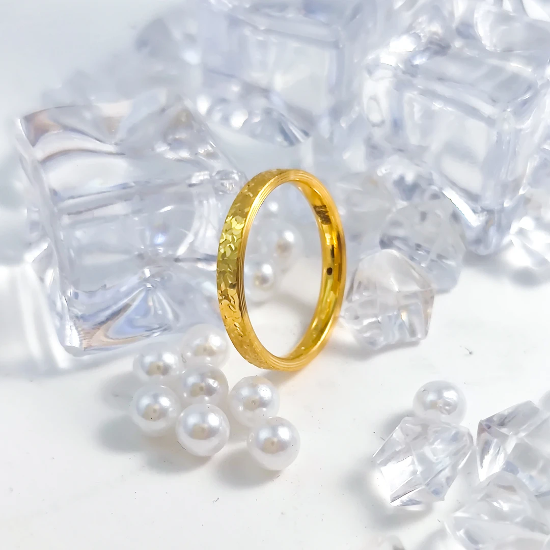 【飘飘严选】足金999 碎碎金窄戒指1.09 18圈口