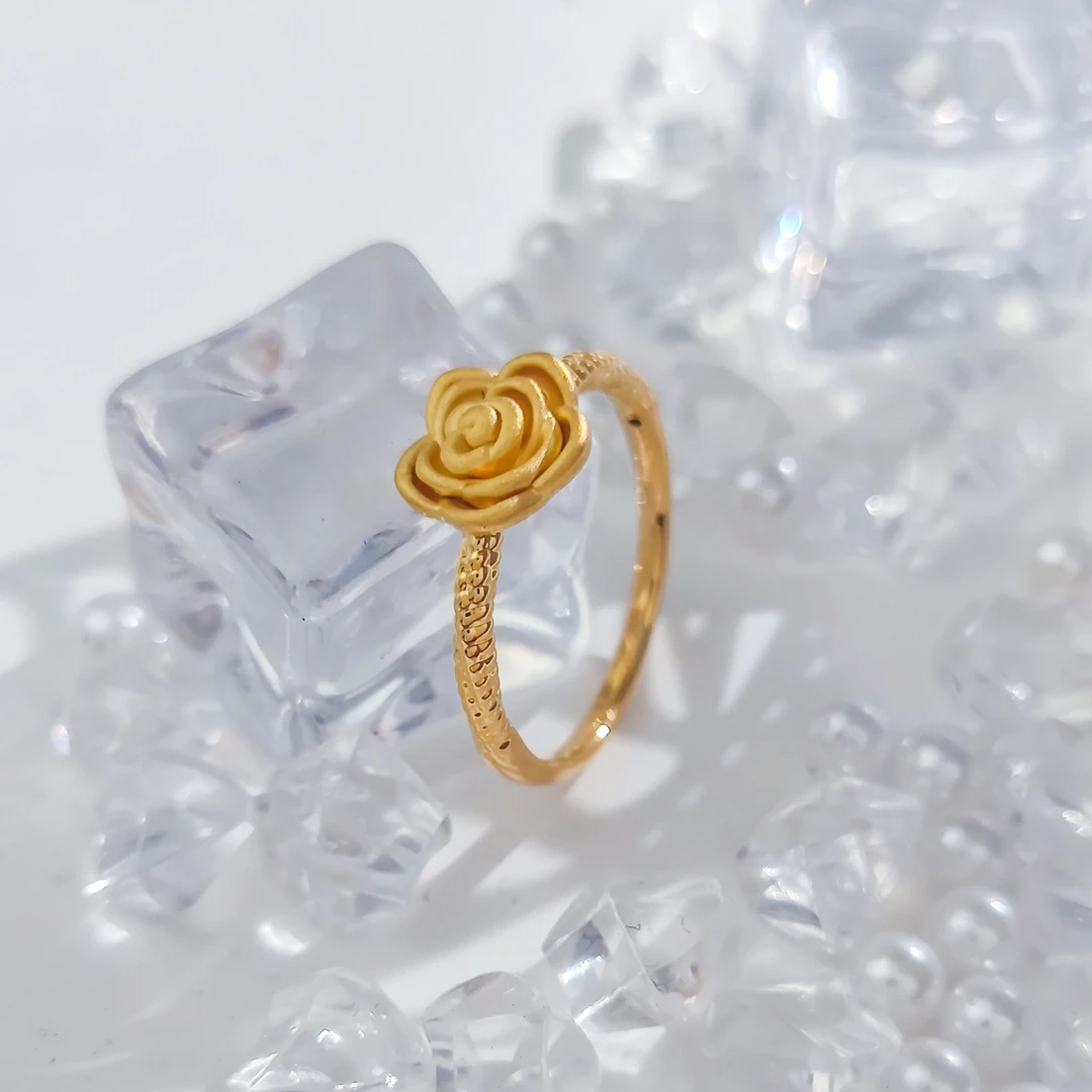 【国潮】足金999 山茶花戒指 1.39 17圈口