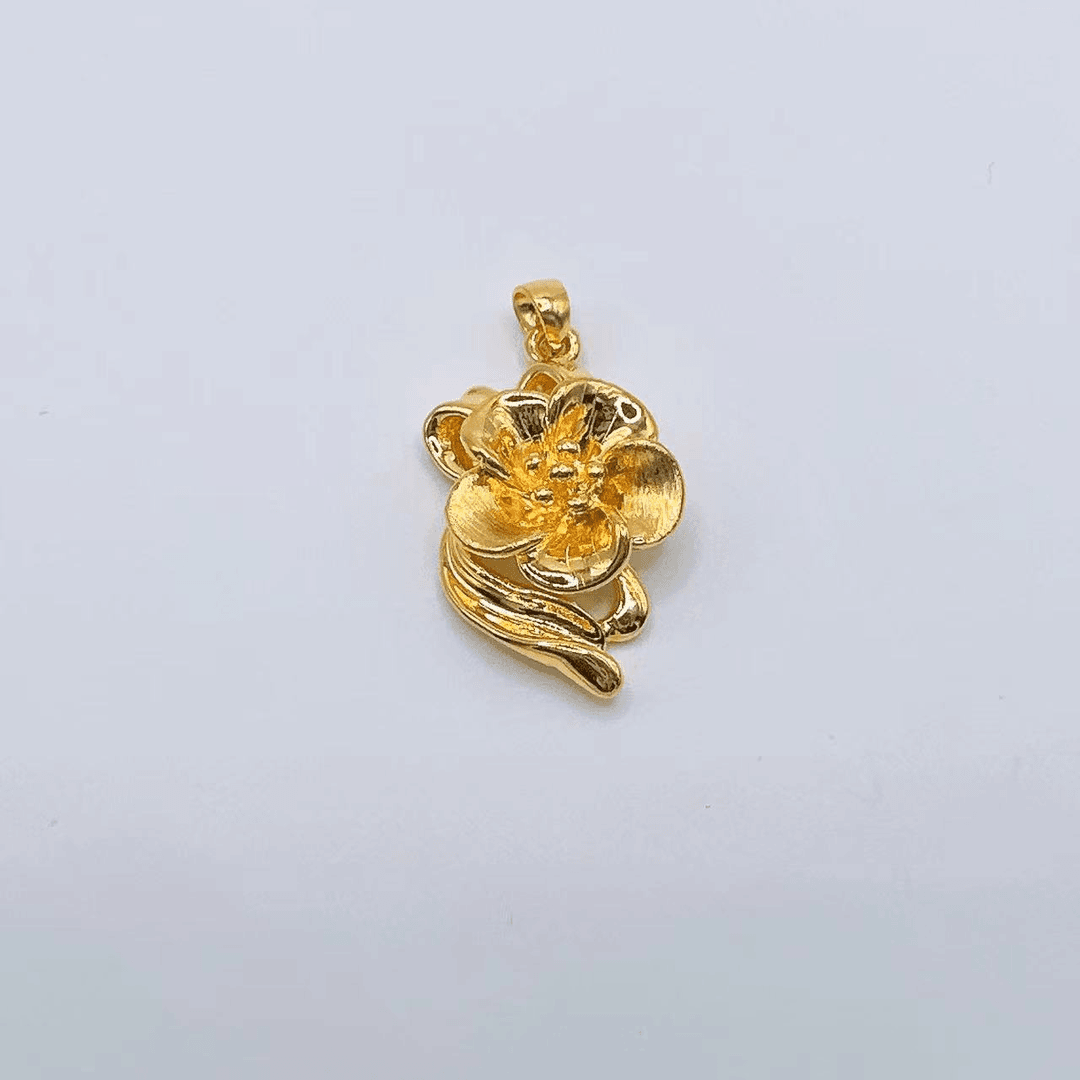 【优选】足金999 牡丹花黄金吊坠 2.06