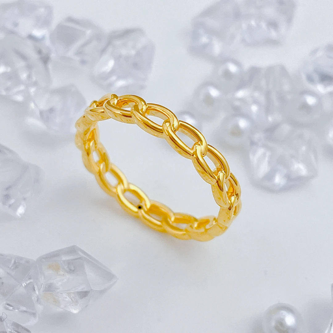 【国潮】足金999 链环细戒指 1.48 15圈口