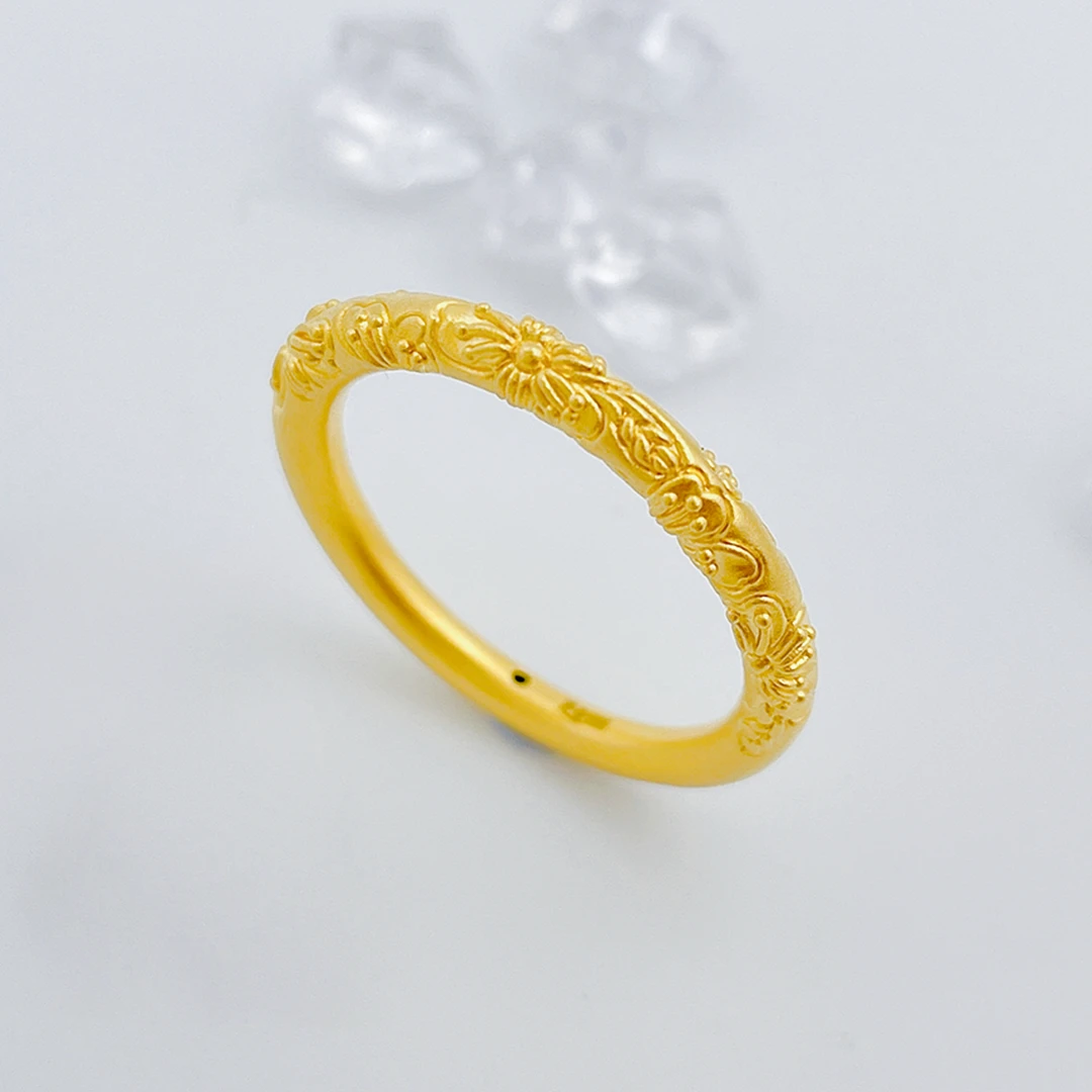 【国潮】足金999 古法樱花戒指 1.02 9圈口