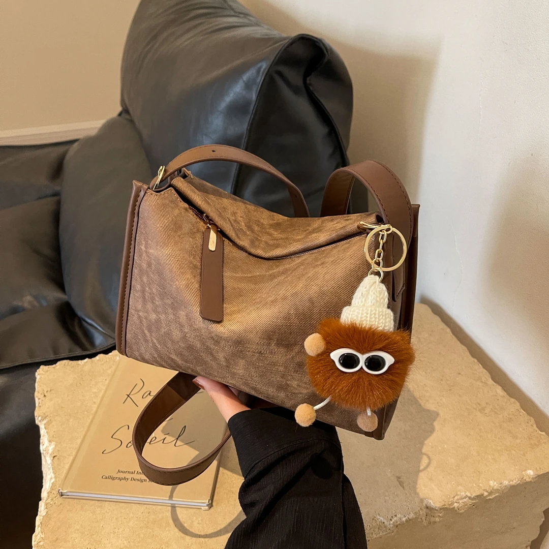 秋冬大容量上班通勤高级感洋气棕色托特包包女2025新款单肩腋下包