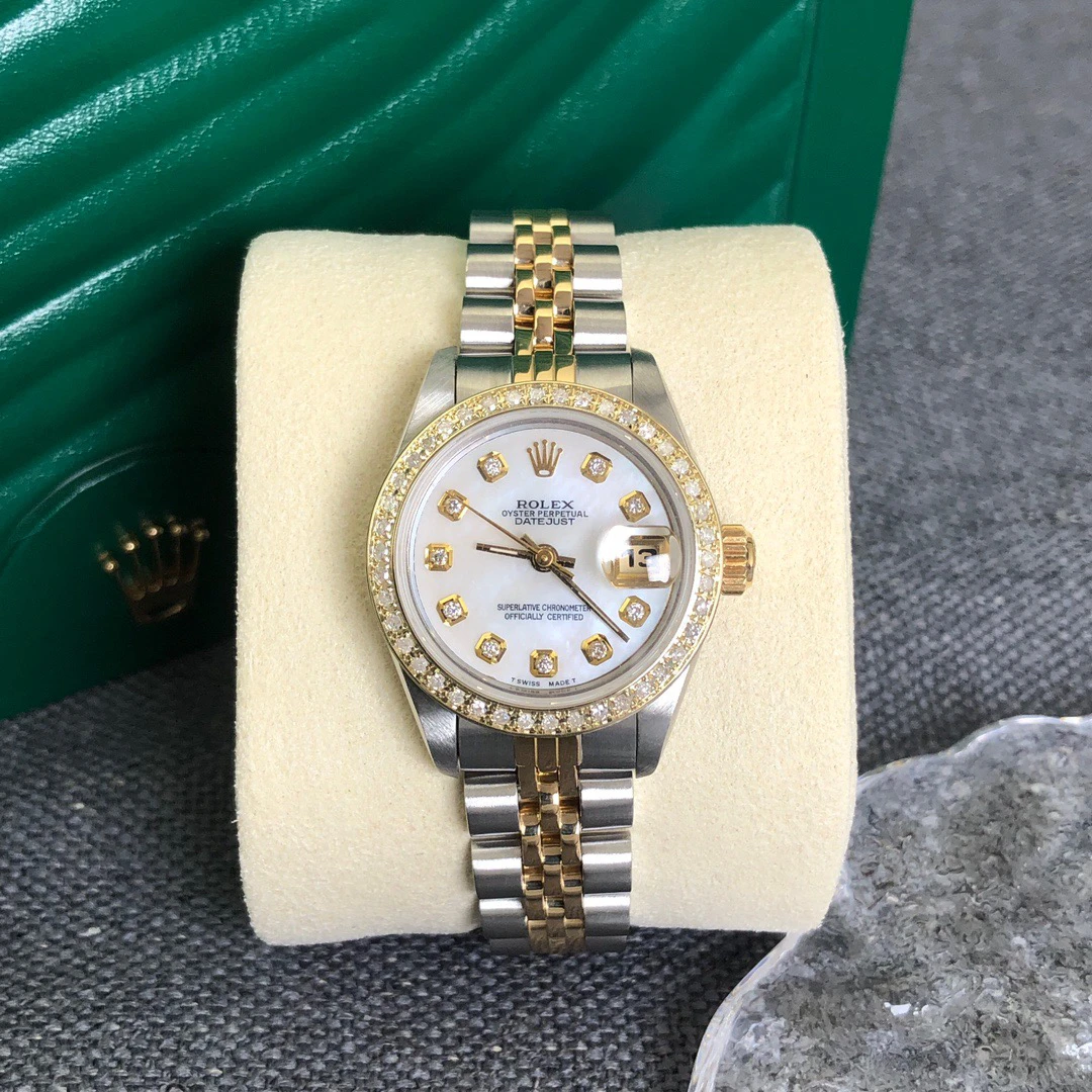 99新 Rolex/劳力士 奢侈品/日志69173/白贝母26mm后钻