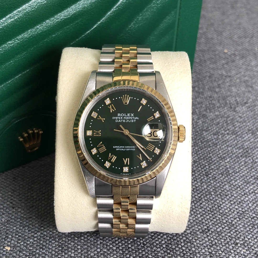 99新 Rolex/劳力士 奢侈品/日志墨绿罗马36mm原钻单表