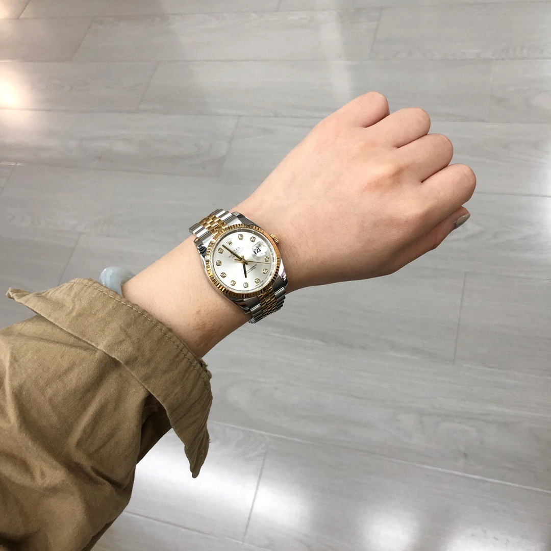 99新 Rolex/劳力士 奢侈品/日志/银盘36mm/自动机械/后钻 单表