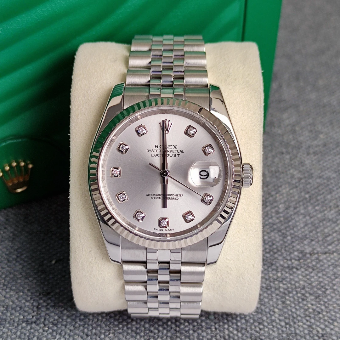 99新 Rolex/劳力士 奢侈品/日志116234银盘36mm原钻单表
