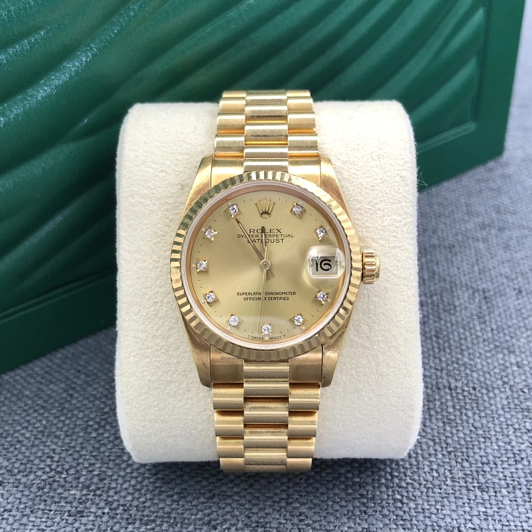 99新 Rolex/劳力士 奢侈品/日志68278全金31mm原钻单表