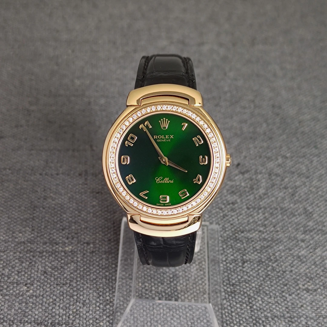 99新 Rolex/劳力士  奢侈品/切利尼18k黄金祖母绿后钻36mm