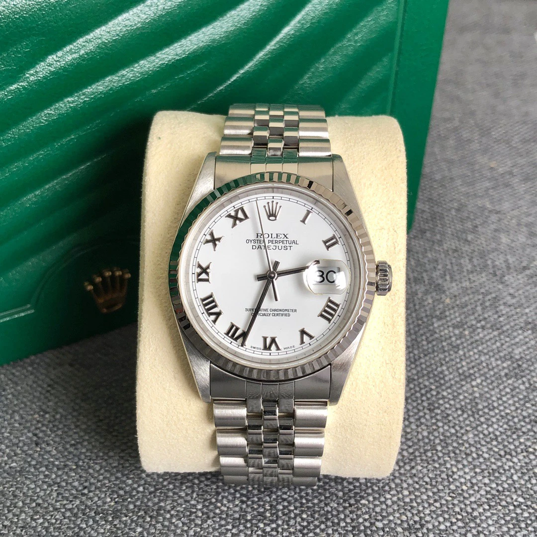 99新 Rolex/劳力士 奢侈品/日志自动机械/白盘罗马刻度36mm单表