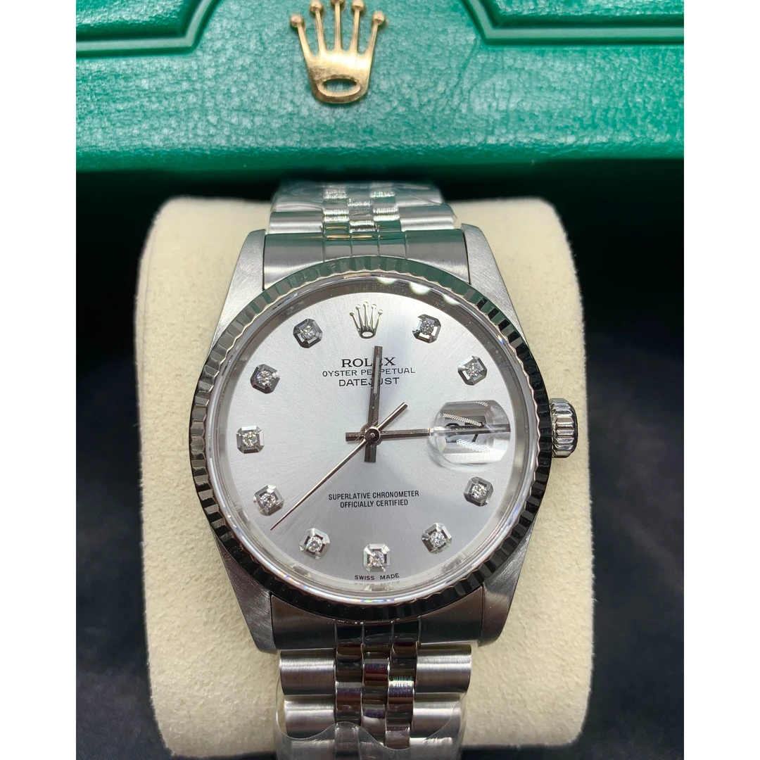 99新 Rolex/劳力士 奢侈品/日志银盘36mm后钻单表