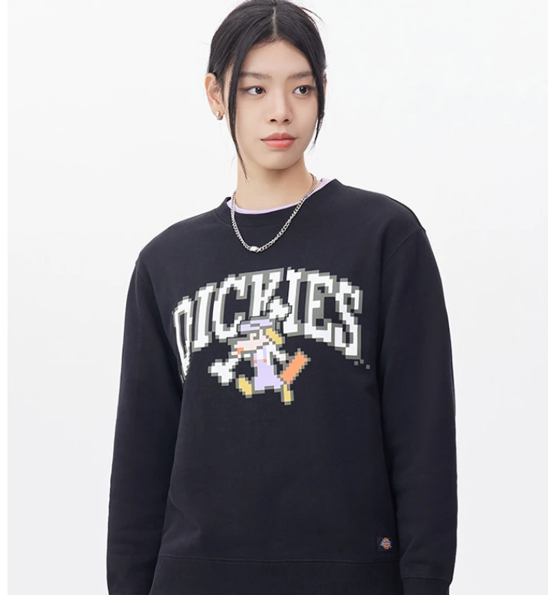 Dickies马赛克LOGO款男女同款秋冬潮流休闲工装圆领卫衣DK011613