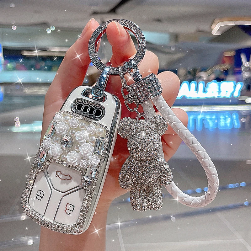 奥迪a4l钥匙套新款q5l a6l a3l a7 q8 q3 q2 a5高档a8l包q4壳女扣