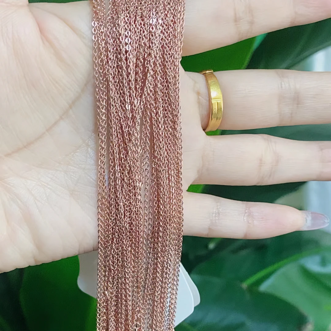 链子925银 925银镀玫瑰金项链气质百搭素圈精致精美素款经典百搭