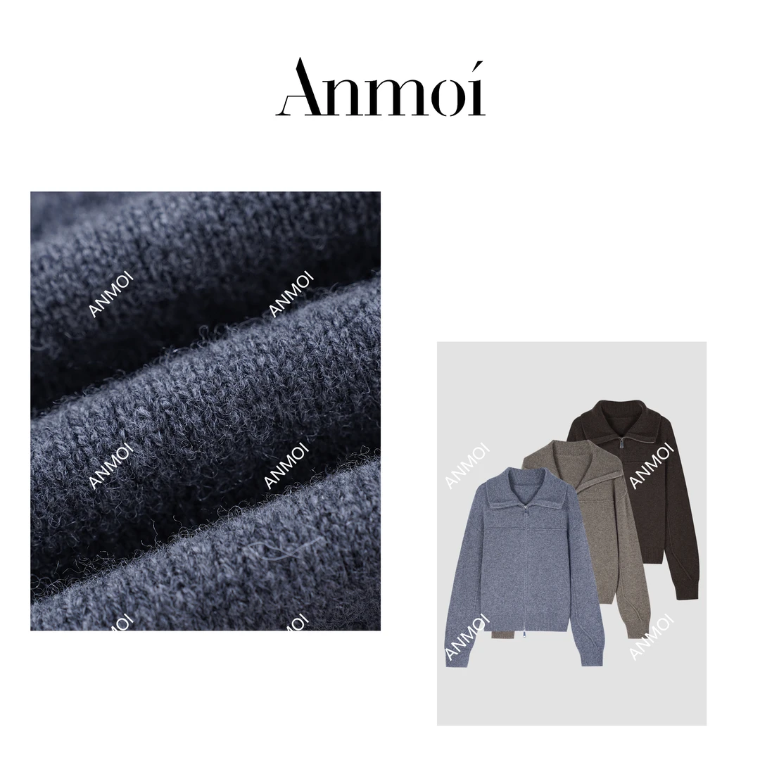 ANMOI'袅袅娉娉'开衫小外套女装秋冬爆款2024新款毛衣高级感衣服