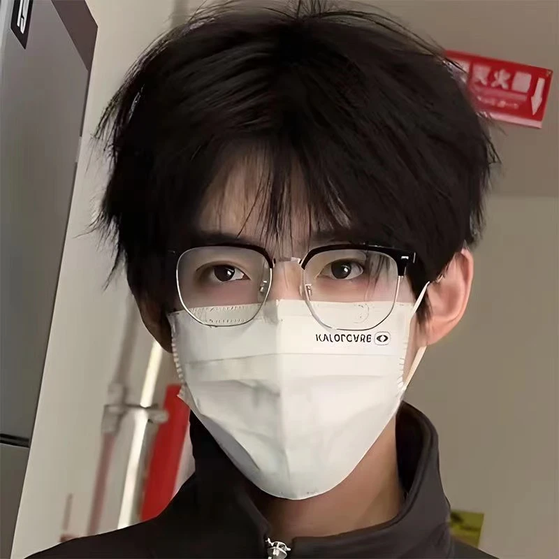 半框眼镜男款潮近视斯文败类理工男痞帅眼镜框眼睛潮牌防蓝光平光