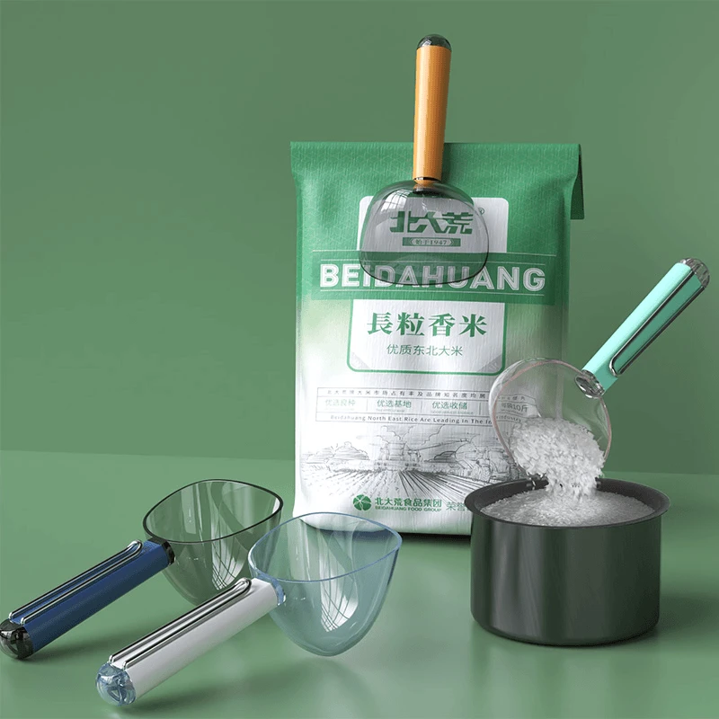 【欣喜优选】封口夹粮勺可封口舀米勺面粉米粉勺子家用带夹量防水