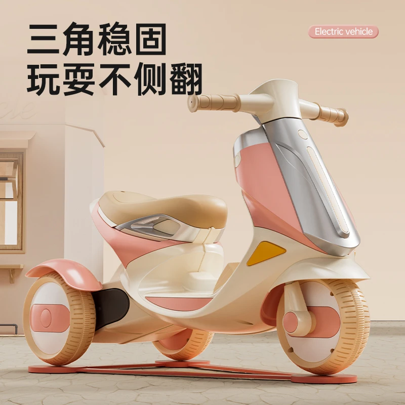 儿童电动电动车摩托车1-6 遥控双人小孩宝宝电瓶车充电玩具车三轮