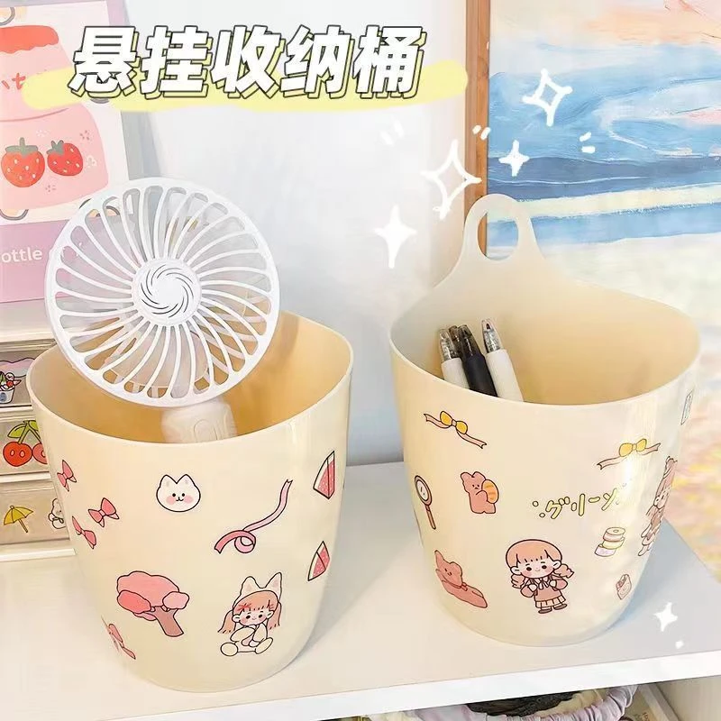 悬挂式垃圾桶迷你桌面垃圾桶收纳桶挂墙储物收纳盒学生用桌面笔筒