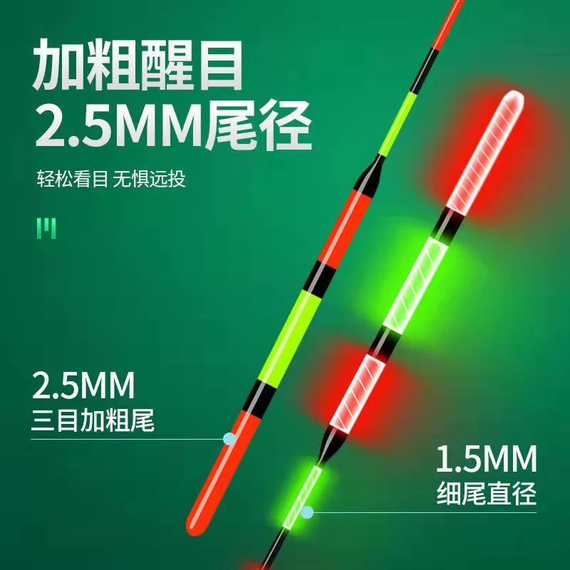 变色夜光漂加粗尾咬钩变色加粗高灵敏鱼漂亮灵敏度电子漂夜钓浮漂