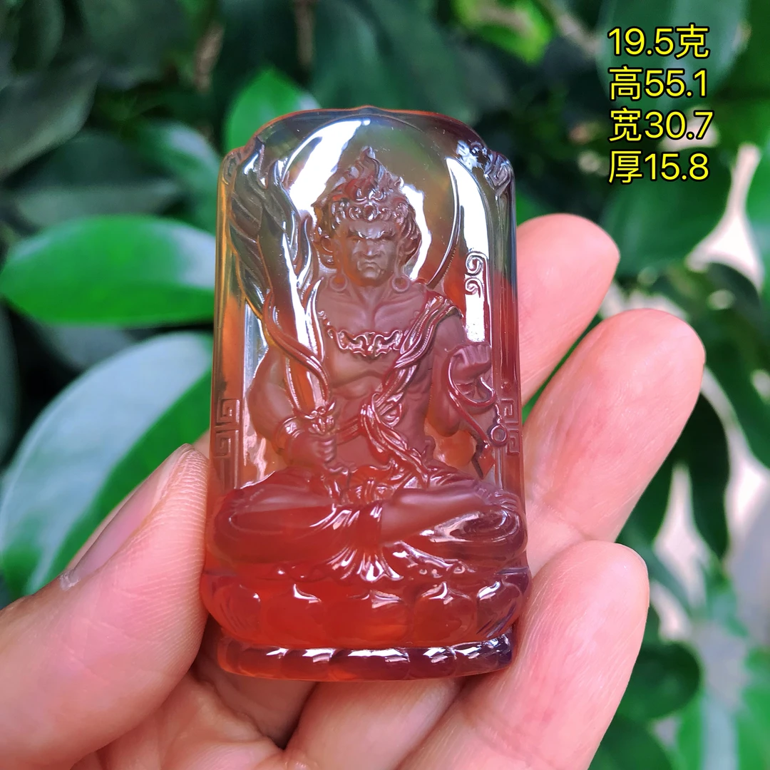 【月光琥珀】19.5克缅甸琥珀红蜜果冻料不动明王
