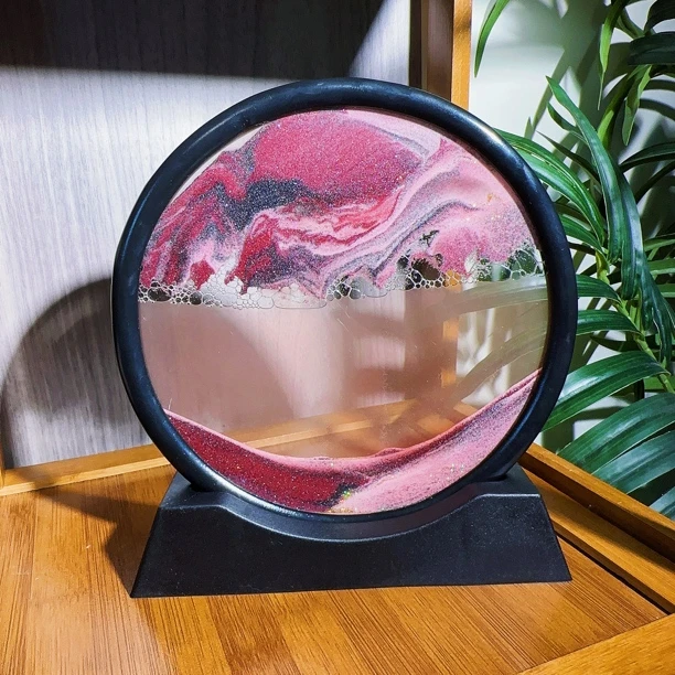 含辰砂工艺品朱砂流动沙画底座