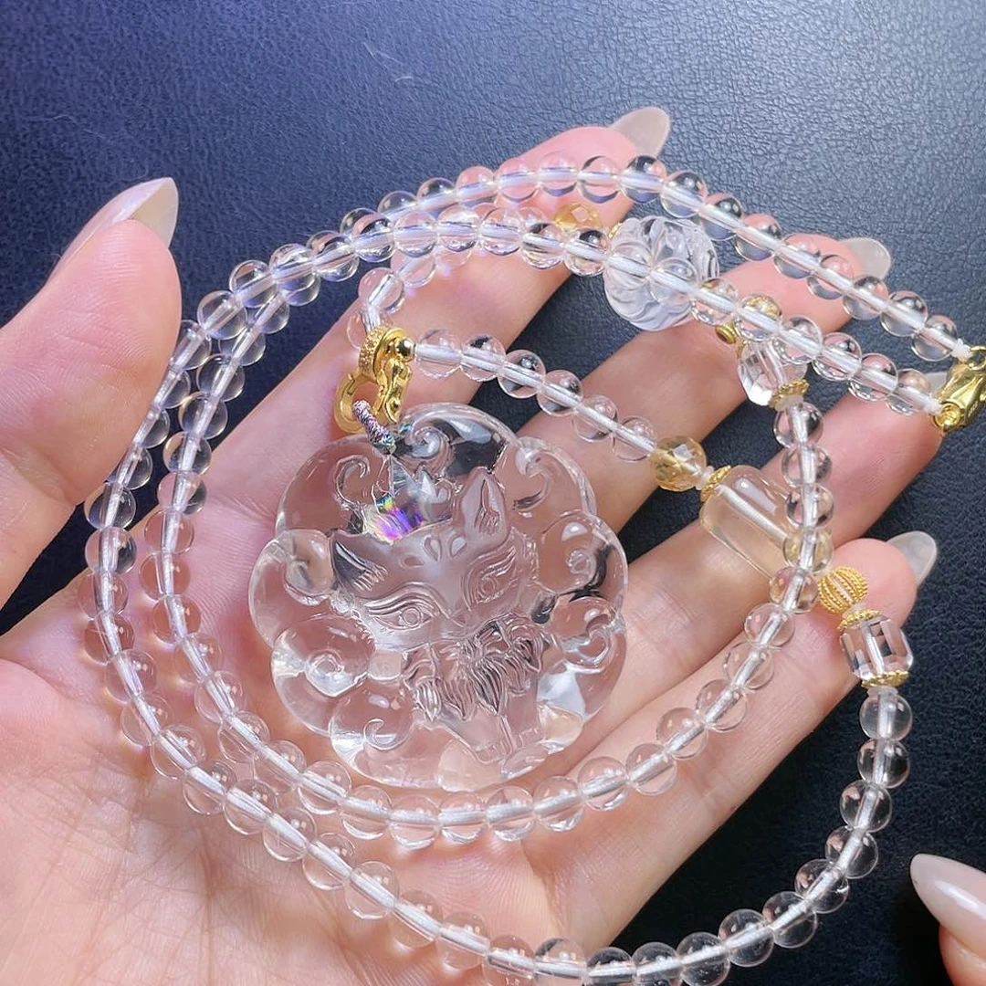 水晶白水晶七彩九尾未镶嵌