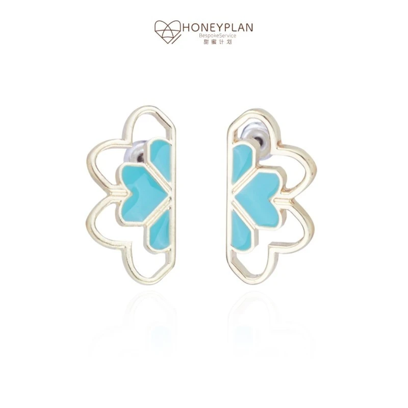 HONEY PLAN/甜蜜计划 锌合金珐琅耳饰 【浪漫晴朗】时尚耳夹