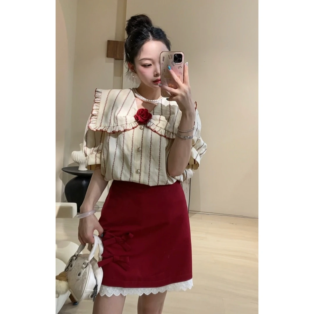 【温温】原创设计【伊芙花园】显瘦套装气质时尚减龄小众