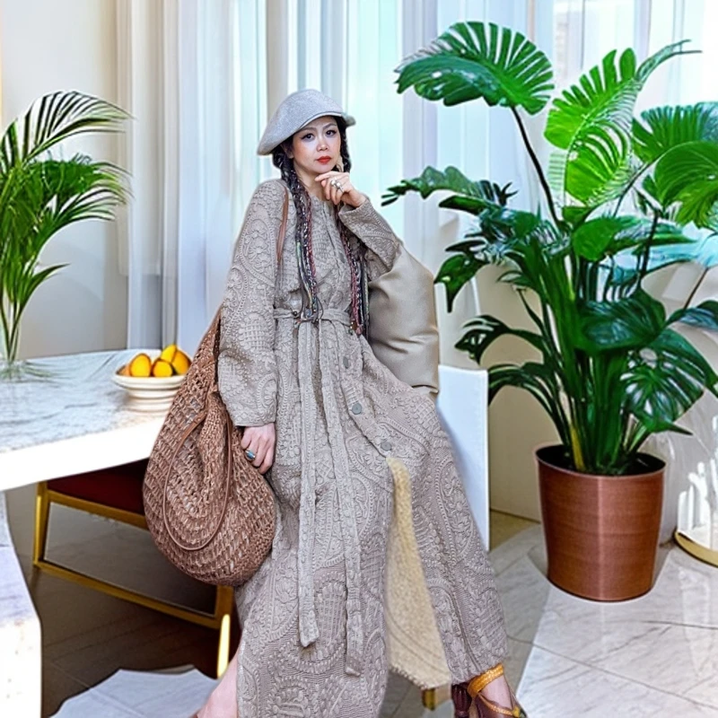 （ 彤露原创）女装春秋款优雅高定轻奢开衫连衣裙