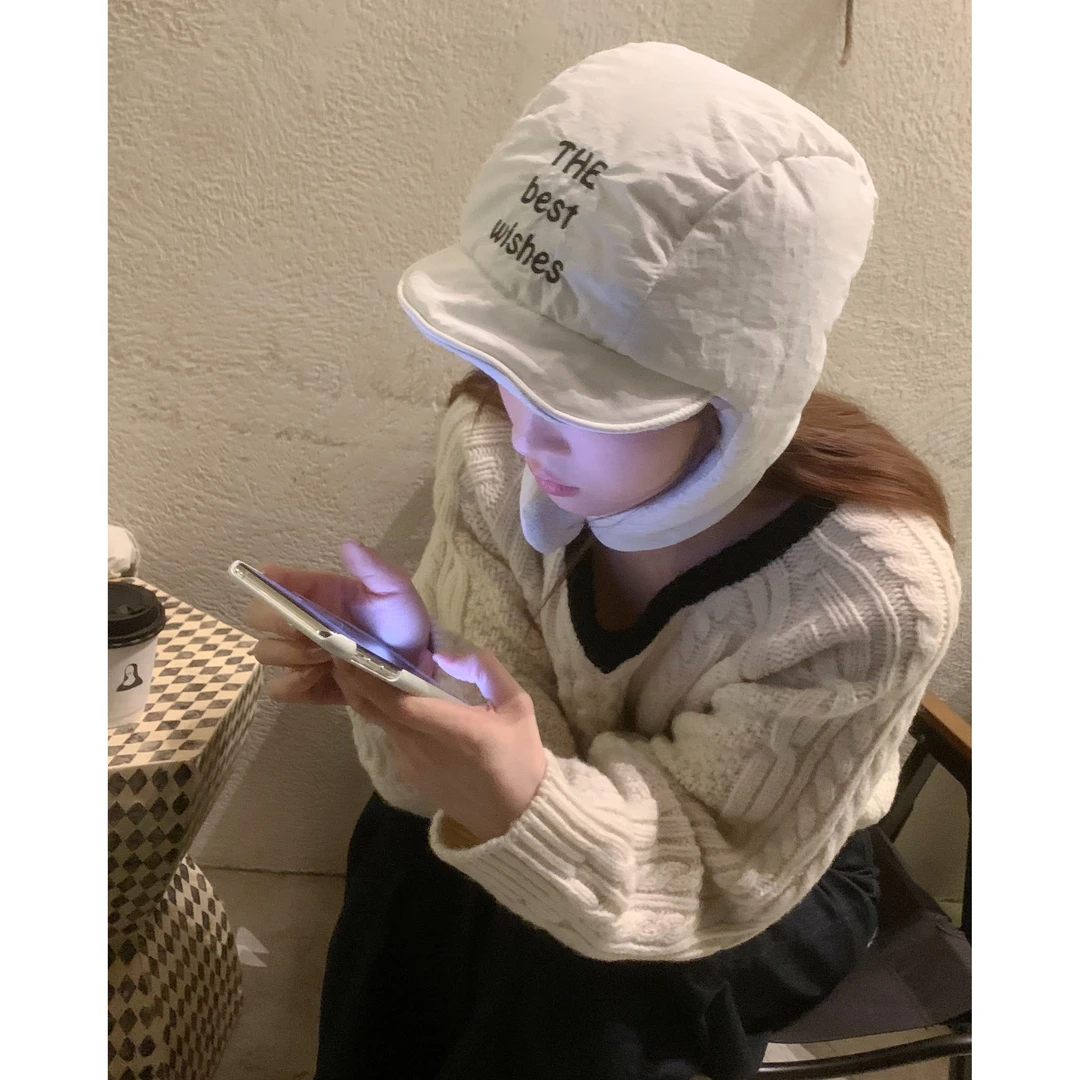 韩国ins加绒雷锋帽显脸小冬户外滑雪飞行员帽子保暖骑车护耳棉帽