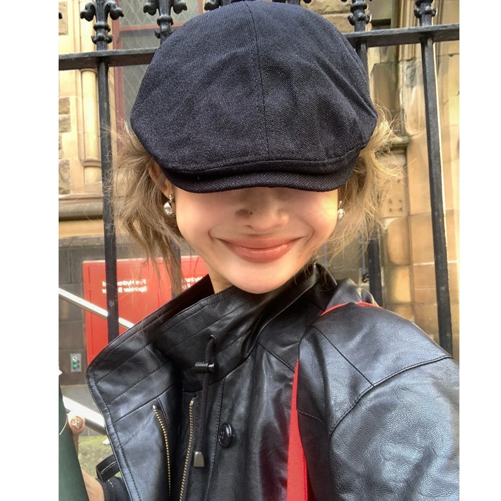 CAFEORME伦敦启示录雅痞显脸小气质百搭前进帽帽子报童帽鸭嘴