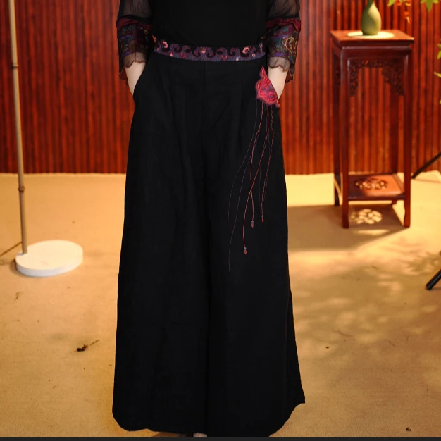 [暖风]观江南婷婷新中式高定向善若水阔腿裤GJN131711