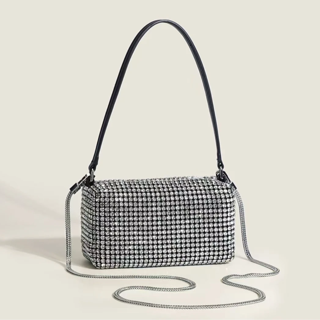 【港澳免税店】新款爆款轻奢高档时尚钻石手提包水钻满钻斜挎小方包