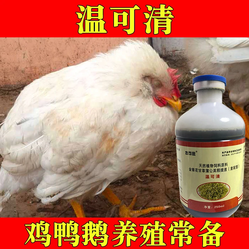 牧可旺温可清鸡鸭鹅通用鸡瘟缩头闭眼瞌睡翅膀下垂养鸡专用鸡饲料