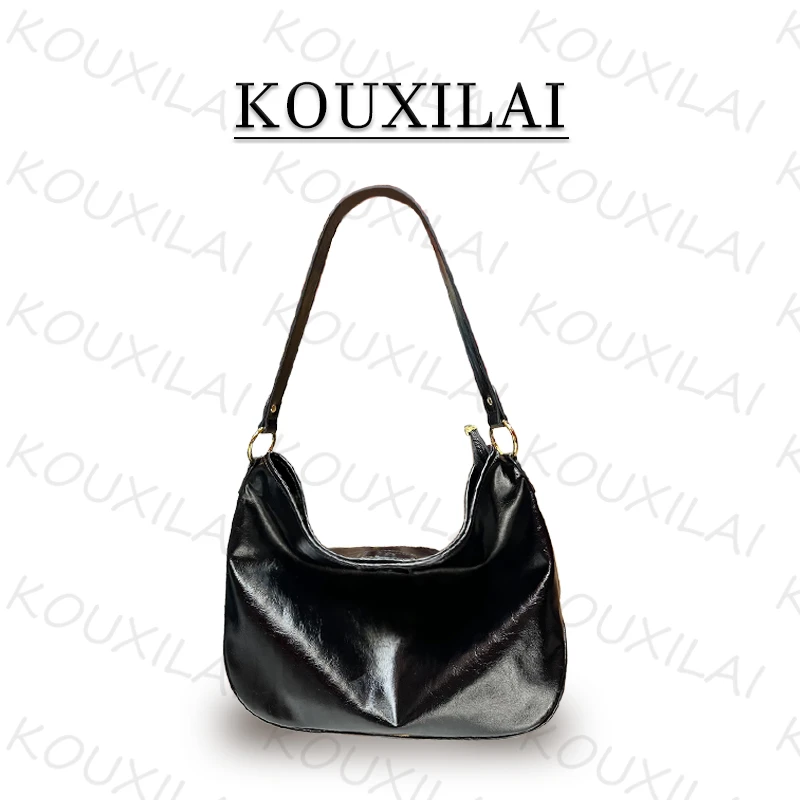 KOUXILAI 休闲时尚黑色大托特包K8016