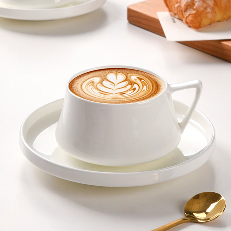 【精选骨瓷】咖啡杯拉花女士个人专用高档精致咖啡杯碟套装陶瓷复古