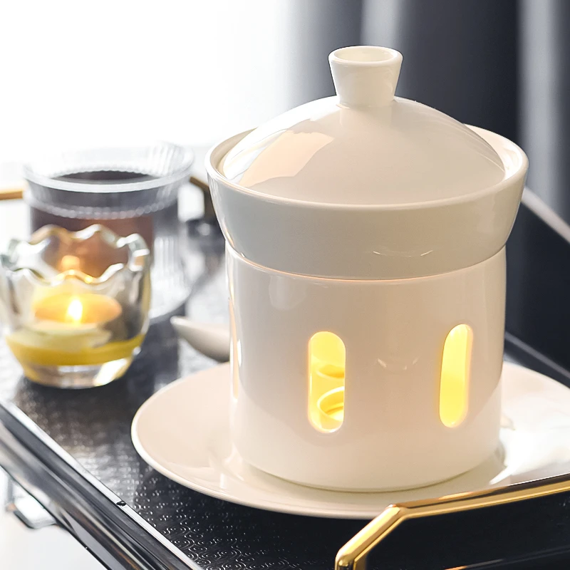 桃胶鱼胶佛跳墙燕窝耐高温小炖盅养生陶瓷炖盅隔水炖家用一人份